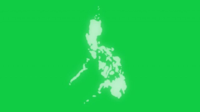 Philippines VHS old screen effect map pop animation green background