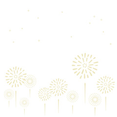 Obraz premium 金色の花火フレーム素材（背景透過）
