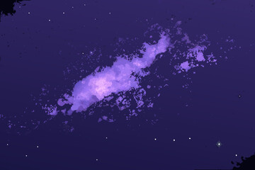 purple nebula in space painting cosmic scene © Suresh