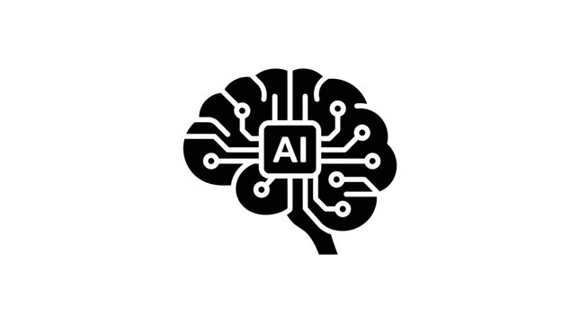Artificial Intelligence Brain Circuit Icon