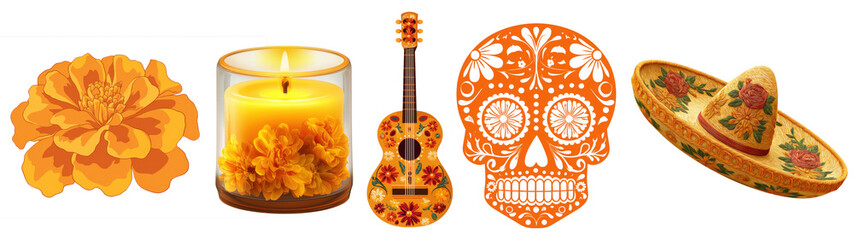 Obraz premium Colorful altars with flowers and candles, created with AI, PNG