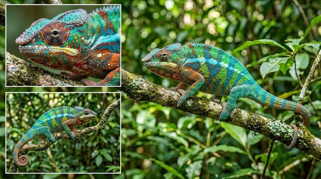 green lizard on a branch
