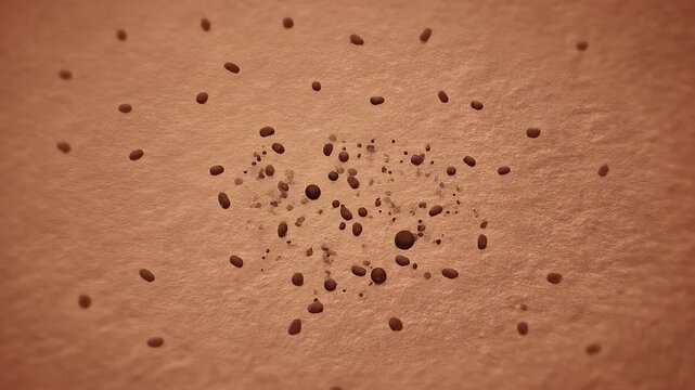 viruses attacking cells or bacterias under microscope 3d rendering