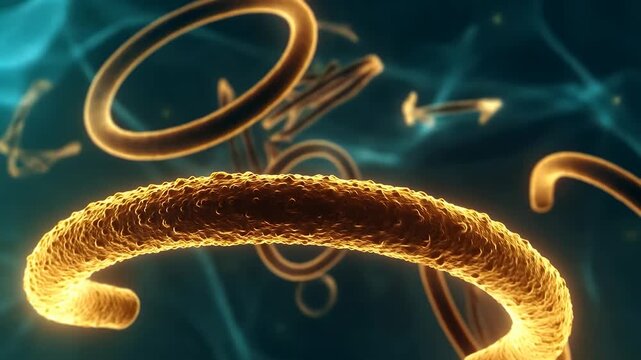 Bacteria Ebola virus under a microscope