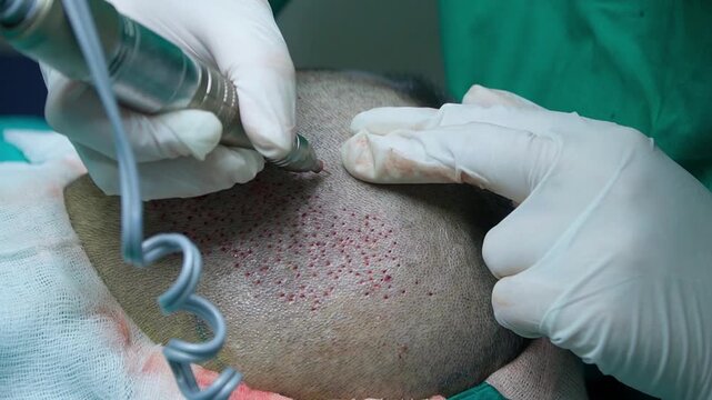 Follicular Unit Extraction Using Punch Tool During Hair Transplant Procedure