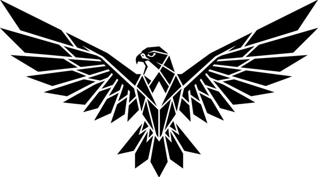 Geometric Eagle Silhouette Abstract Vector Icon