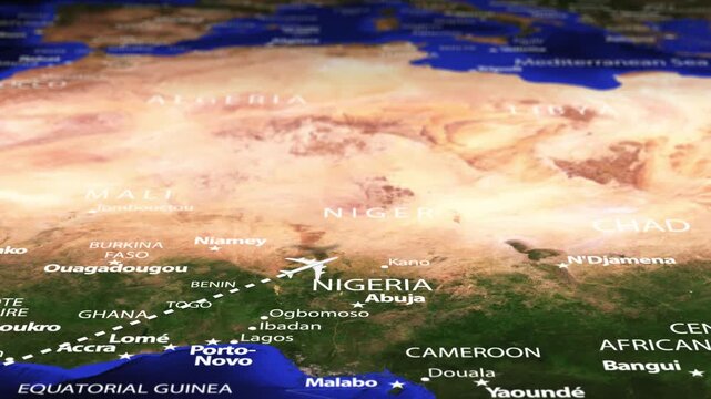 Flight From Rio Brazil to Cairo EGYPT with flag pins