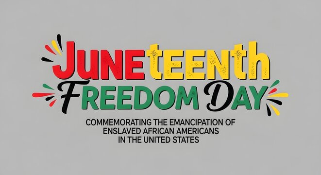 Juneteenth Freedom Day Celebration Typography