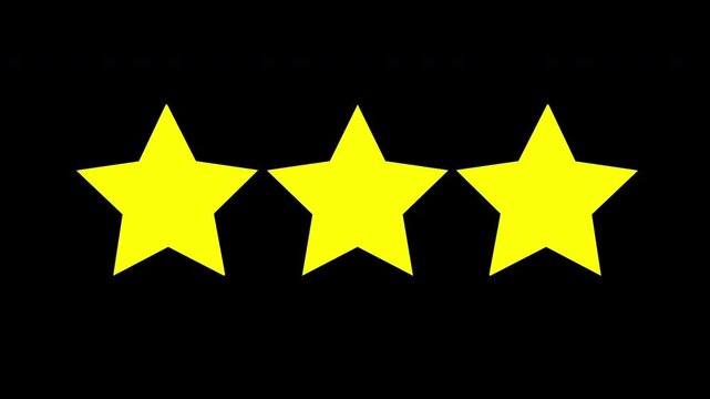 Flat Vector Three Star Rating Pop Up Element Pack on Green Screen and Black Background