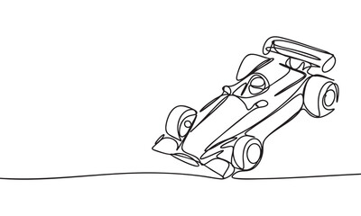Obraz premium Formula racing car one line continuous style