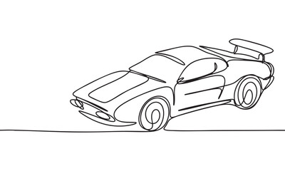 Fototapeta premium Modern sports car one line continuous style