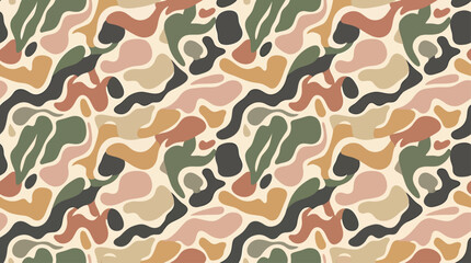 Naklejka premium Camouflage pattern with green brown colors.