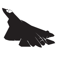 Obraz premium Sukhoi Su-57 Felon stealth fighter jet vector, Russian fifth-generation military aircraft silhouette