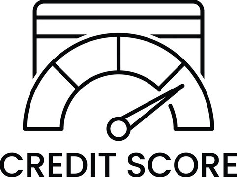 Financial credit score indicator gauge icon with debit card background vector illustration bank rating report analysis.