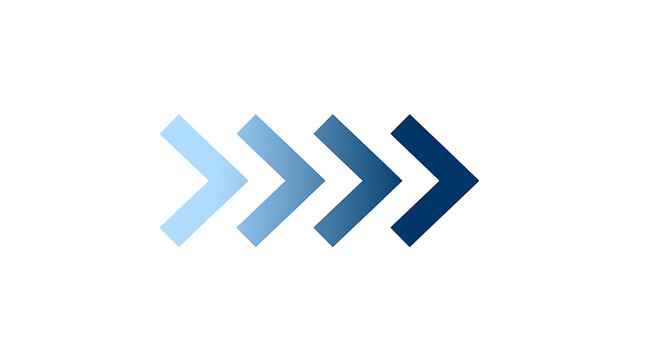 Modern flat arrow navigation icon set pointing to the right isolated on transparent background