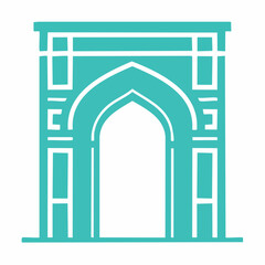 Fototapeta premium Teal Islamic Archway Icon