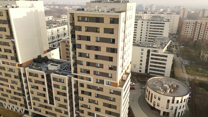 Newly built residential towers in European city © AlexGo