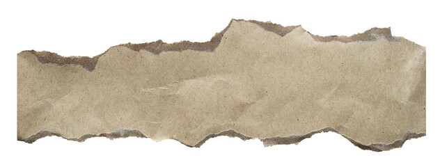 Naklejka premium Realistic torn paper strip isolated on transparent background featuring rough ripped edges and vintage texture. Ideal for collage, scrapbook, banner and design projects.