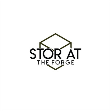 Modern Minimalist Hexagon Forge Logo Design Vector on White Background