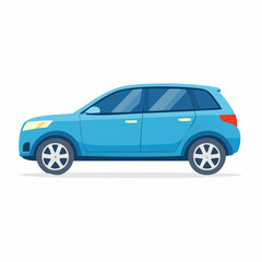 Fototapeta premium Blue SUV Car Illustration