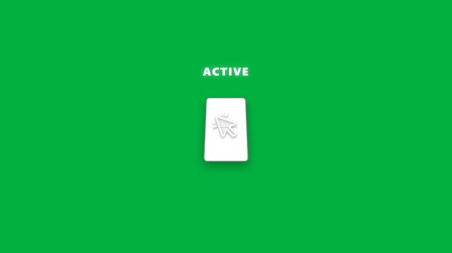 Animated cursor selection button transition on green screen background