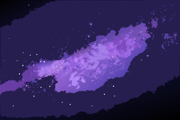 purple nebula in space painting cosmic scene © Nayon