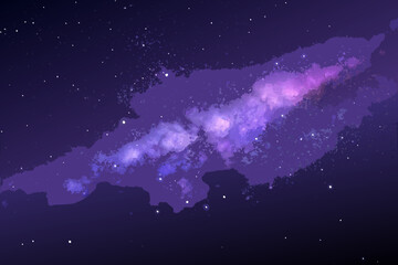 purple nebula galaxy in space cosmic astronomy © Nayon