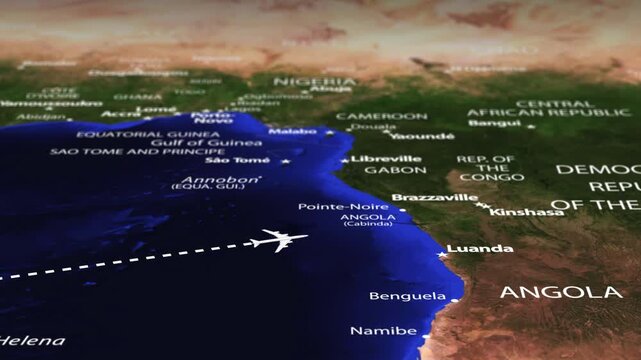 Flight From Rio Brazil to Kampala UGANDA with flag pins