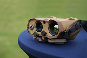 Night vision device, binoculars with thermal imaging capability, used by the military, police, and...