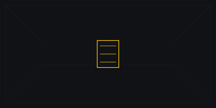 Symmetric digital architectural tunnel with centered yellow menu icon on black background.