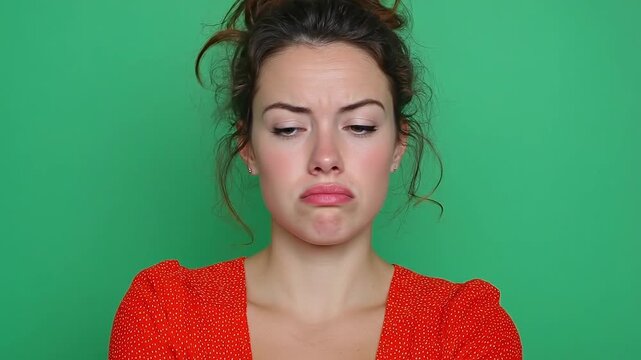 Female rolling her eyes in exasperation at a boring conversation. 