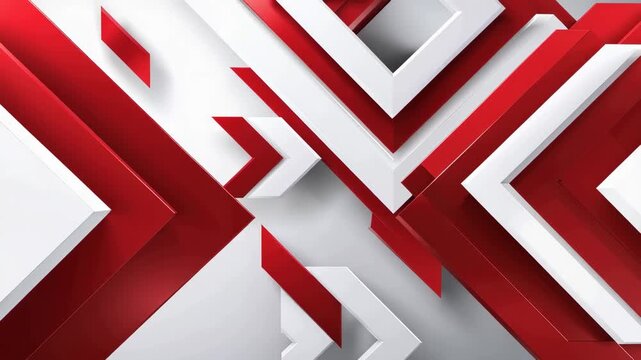 Abstract Red White Geometric Pattern Dynamic Motion Forward Arrows Inwards Background