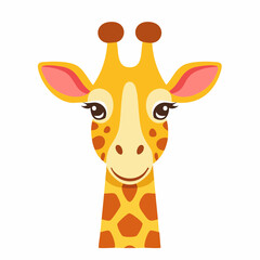 Obraz premium Cute Cartoon Giraffe Face Illustration