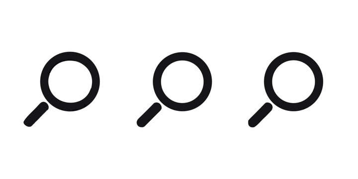magnifying glass icons on transparent background search