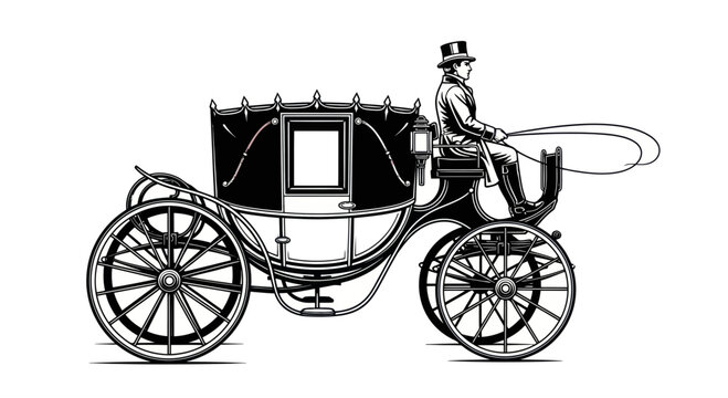 Vintage horse drawn carriage vehicle.