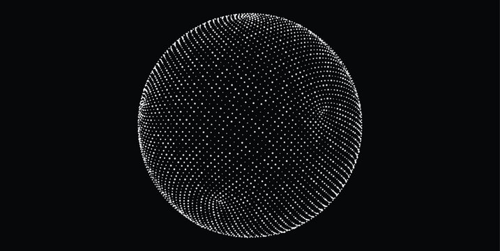 Abstract Digital Sphere Of White Dots Representing Network Data Visualization And Futuristic Technology