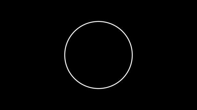Animated Circle Outline Loop on Black Background, Minimal Progress Indicator Motion Graphic