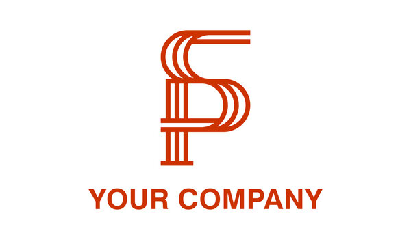 Minimalist Corporate Logo Template with Monogram Letters P and S