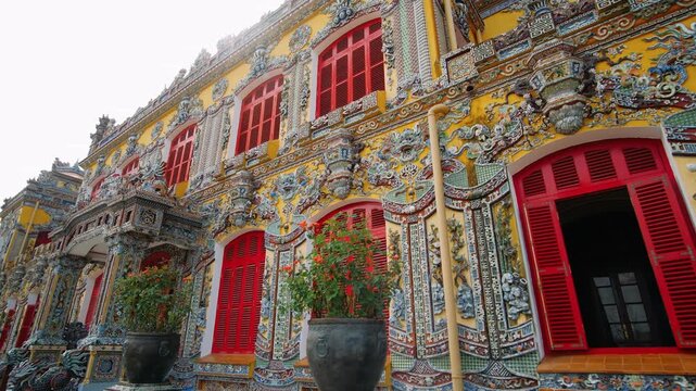 Ornate Kien Trung Palace in imperial city of hue, a unesco world heritage site in vietnam