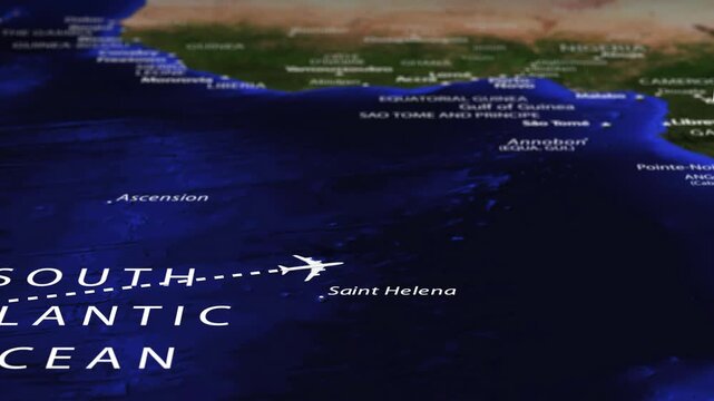 Flight From Rio Brazil to LUANDA ANGOLA with flag pins