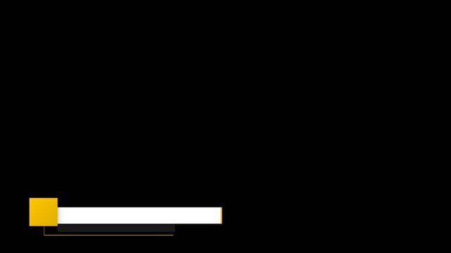 60FPS Premium Yellow Lower Third Name and Title Overlay, Smooth Masked Box Animation with Logo Placeholder (Transparent Alpha)