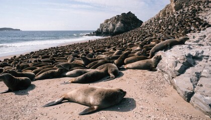 Fototapeta premium Seal colony at cape cross in Namibia 