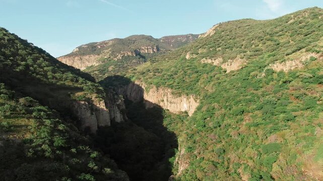 Scenic View Of Cañon de la Garita, Sierra Penjamo, Guanajuato, Mexico - Aerial Drone Shot