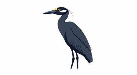 Fototapeta premium A stylized dark gray bird with white and yellow head markings