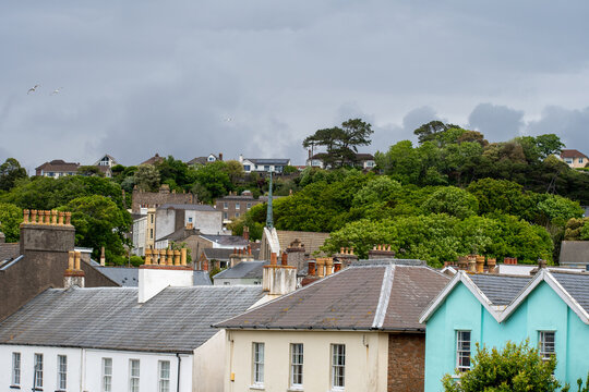 Aerial View of the Town of Clevedon in Somerset, England