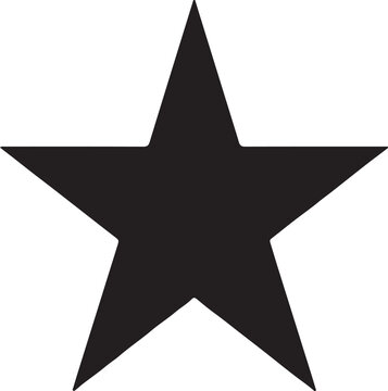Classic solid black five-pointed star graphic symbolizing excellence, achievement, and premium quality recognition, perfect for ratings and awards