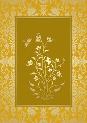 wedding card design, paisley floral pattern , India  © SIRIUS*