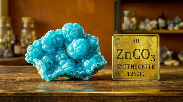 Raw Smithsonite Botryoidal Hemispherical Aggregate Turquoise-Blu