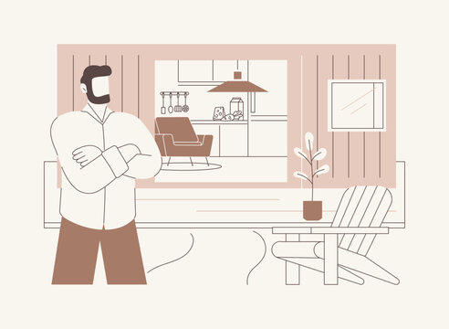 Shipping container upcycling isolated cartoon vector illustrations.