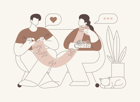 Knitting isolated cartoon vector illustrations.